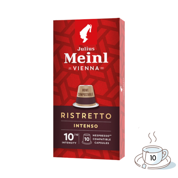 Julius Meinl Inspresso Ristretto Intenso 10, Nespresso-kompatibel, kompostierbar, 10 Kaffeekapseln